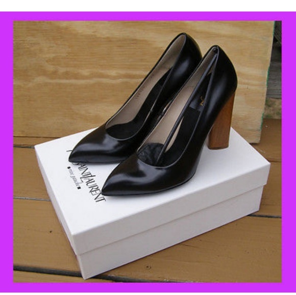 New Yves Saint Laurent sz 39/8.5 black pumps w/box - Picture 3 of 7